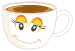 Anthropomorphic Happy Female Cup Of Coffee Or Tea Redrawn